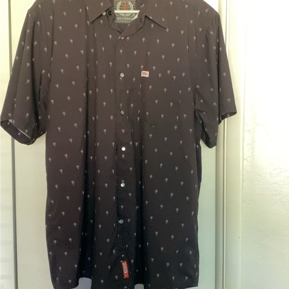 DIXXON Other - Men’s DIXXON Black Casual Button Down Shirt with Subtle Pattern